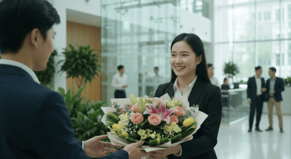 Hoa tặng khách hàng, nhân viên