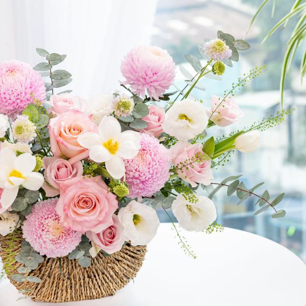 Giỏ Hoa Nắng Ấm Dịu Dàng 612