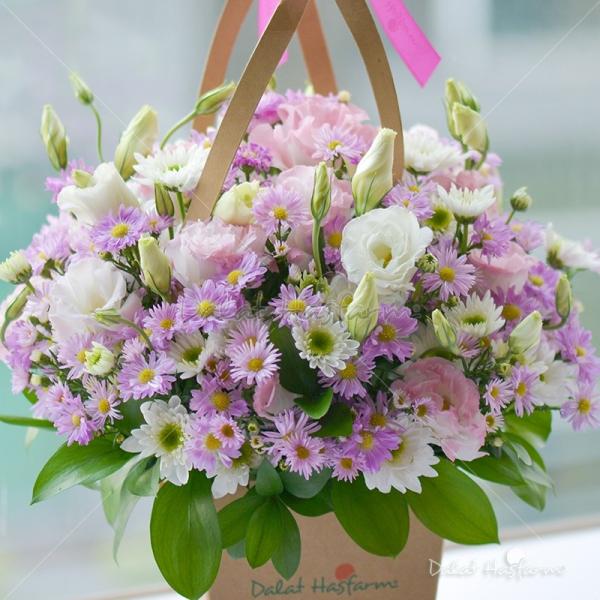 Giỏ Hoa Thông Điệp Hạnh Phúc 059