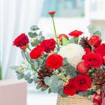 Giỏ Hoa Giáng Sinh Lấp Lánh 540