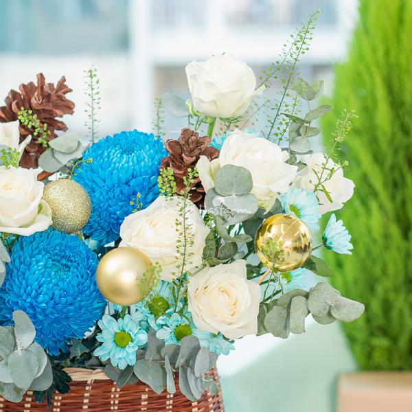 Giỏ Hoa Giáng Sinh Lấp Lánh 541