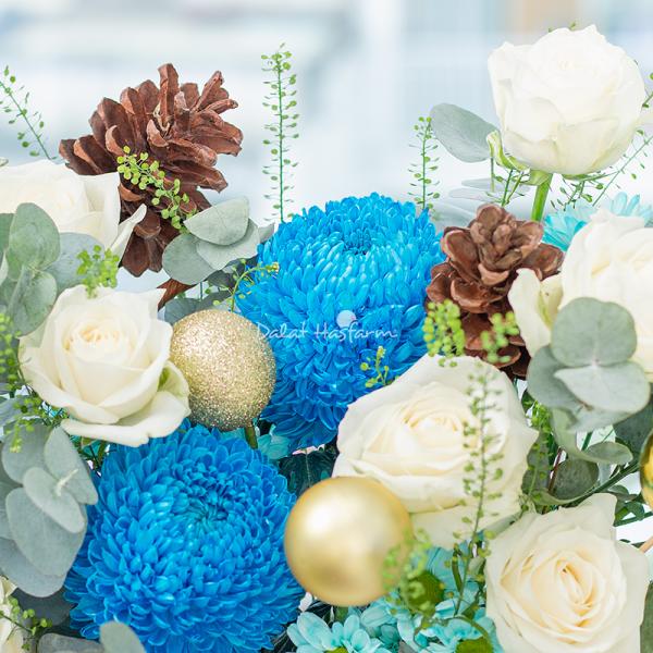 Giỏ Hoa Giáng Sinh Lấp Lánh 541