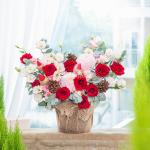 Giỏ Hoa Giáng Sinh Lấp Lánh 539