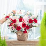 Giỏ Hoa Giáng Sinh Lấp Lánh 539