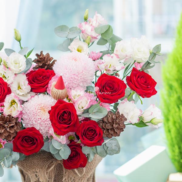 Giỏ Hoa Giáng Sinh Lấp Lánh 539