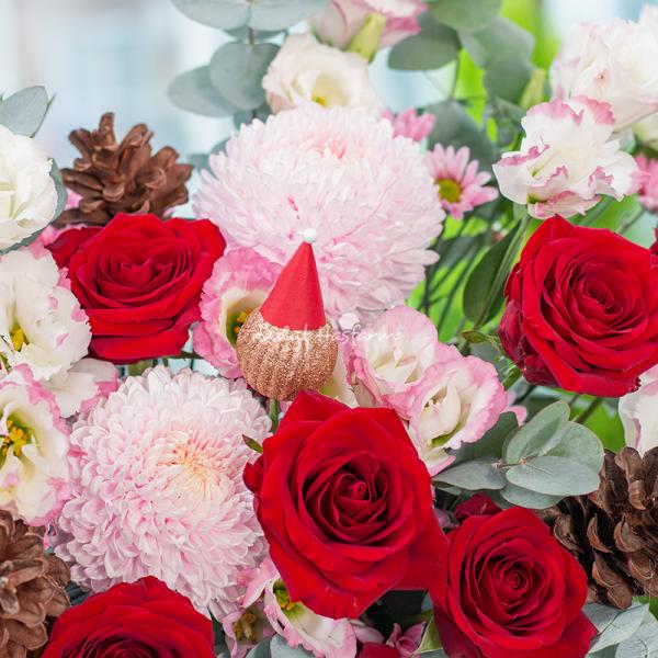 Giỏ Hoa Giáng Sinh Lấp Lánh 539