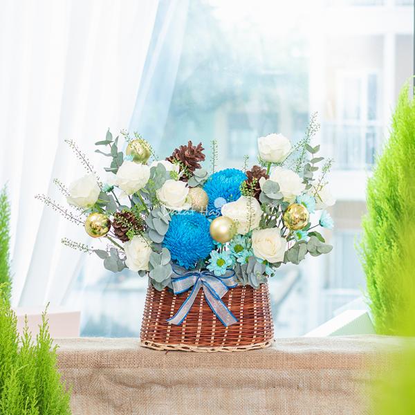 Giỏ Hoa Giáng Sinh Lấp Lánh 541