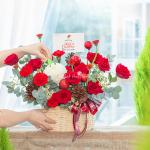 Giỏ Hoa Giáng Sinh Lấp Lánh 540