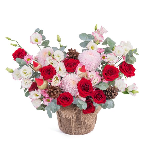 Giỏ Hoa Giáng Sinh Lấp Lánh 539