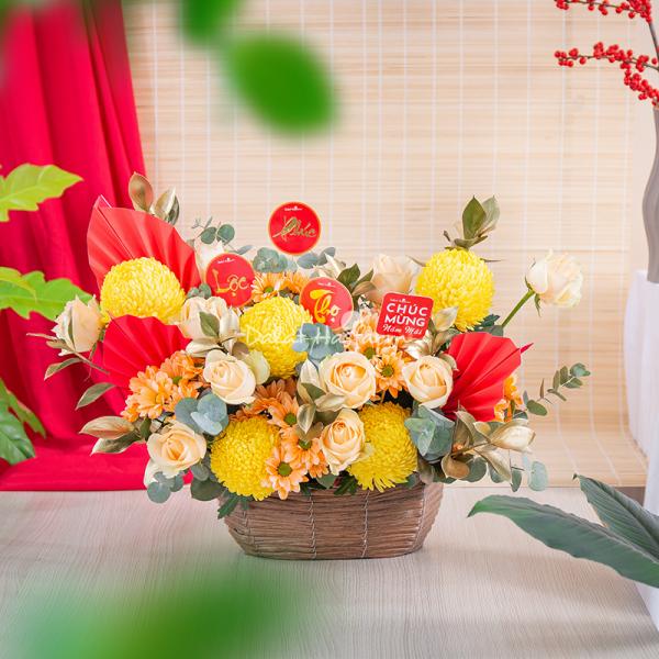 Giỏ Hoa Khai Xuân Vạn Phúc 555